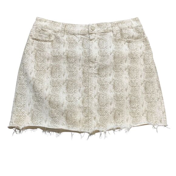 Paige Skirt Womens 32 Multi Sonoma Snake Jamine Raw Hem Zip Fly Pockets Mini - Picture 1 of 14